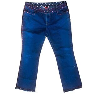 Eckored Studed Jeans Size 13 Embroidered Stretch EUC Dark blue Vintage Georg